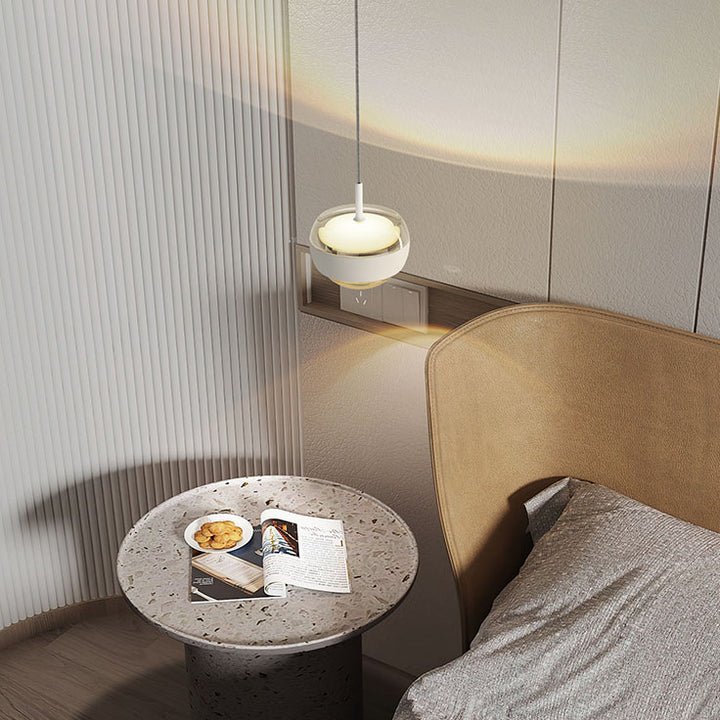 Moderne Einfachheit Eisen Aluminium Halbkreis LED Pendelleuchte für Wohnzimmer 