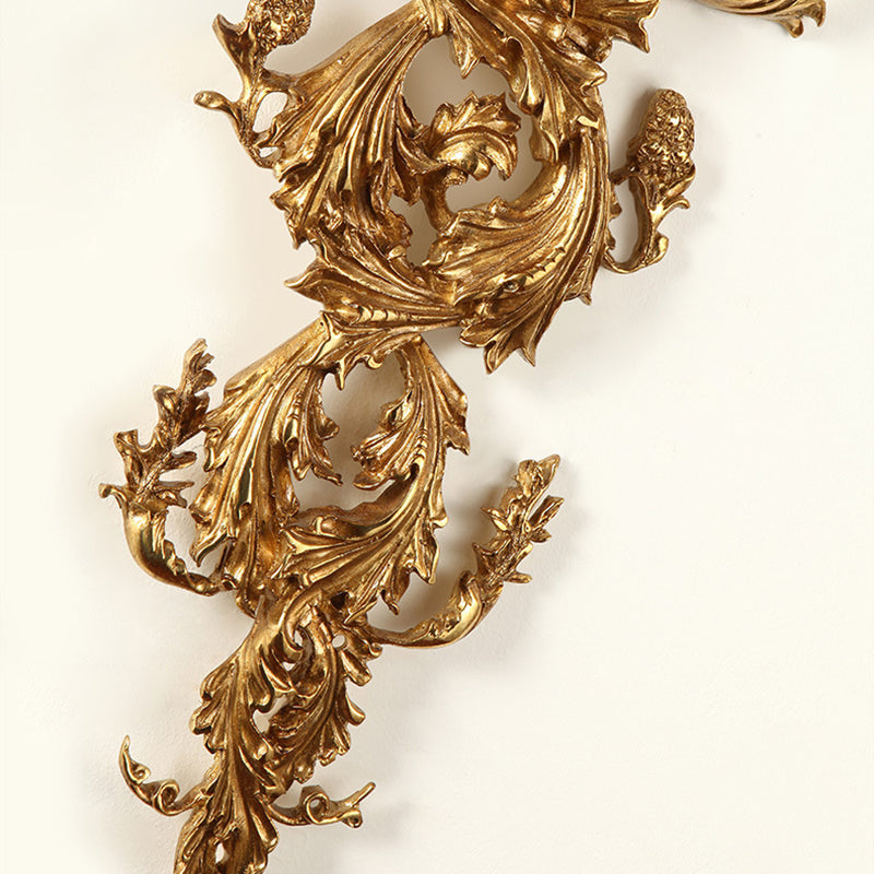 Traditionelle französische Vollkupfer geschnitzte Lampe Arm Palace Kandelaber 5-Licht Wandleuchte Lampe für Wohnzimmer 