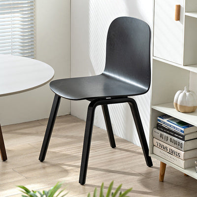 Chaise de salle à manger contemporaine nordique en bois massif avec dossier pour salle à manger 