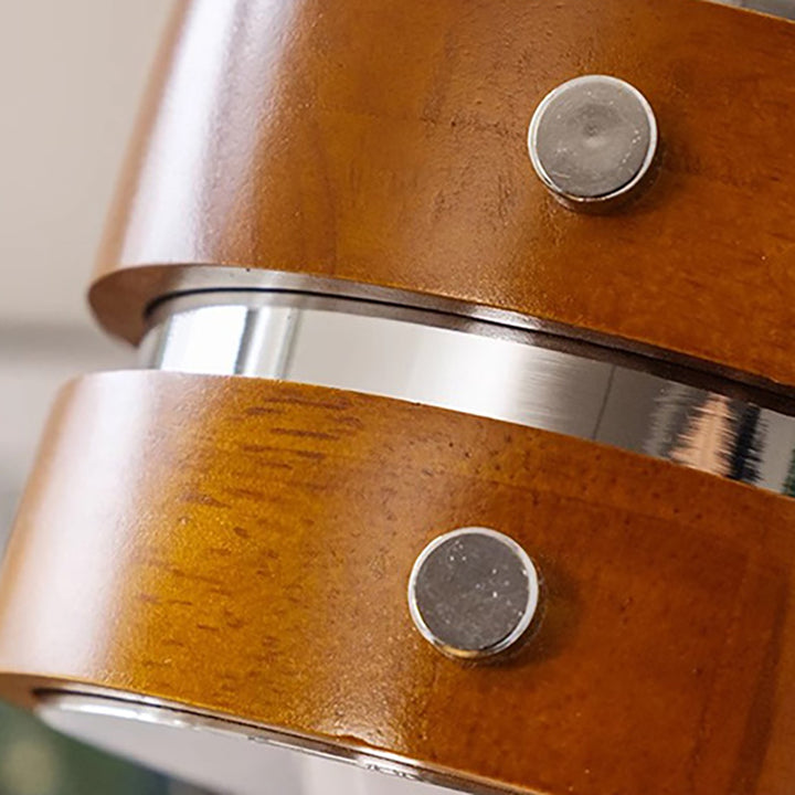 Lampe murale 1 lumière en fer et bois avec base cylindrique vintage traditionnelle pour chambre 