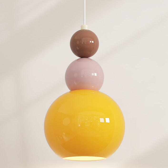 Moderne minimalistische runde Kürbisblatt-Hardware-Glas-1-Licht-Pendelleuchte für das Schlafzimmer 