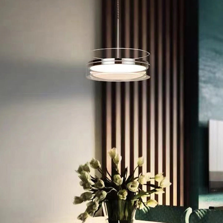 Moderno Minimalista Acero Inoxidable Vidrio Redondo 1/3 Luz Isla Lámpara Araña Para Comedor 