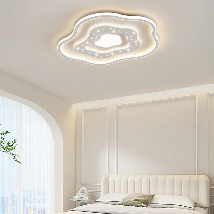 Moderne minimalistische Blume Wolke Eisen Acryl LED Unterputz Deckenleuchte für Schlafzimmer 