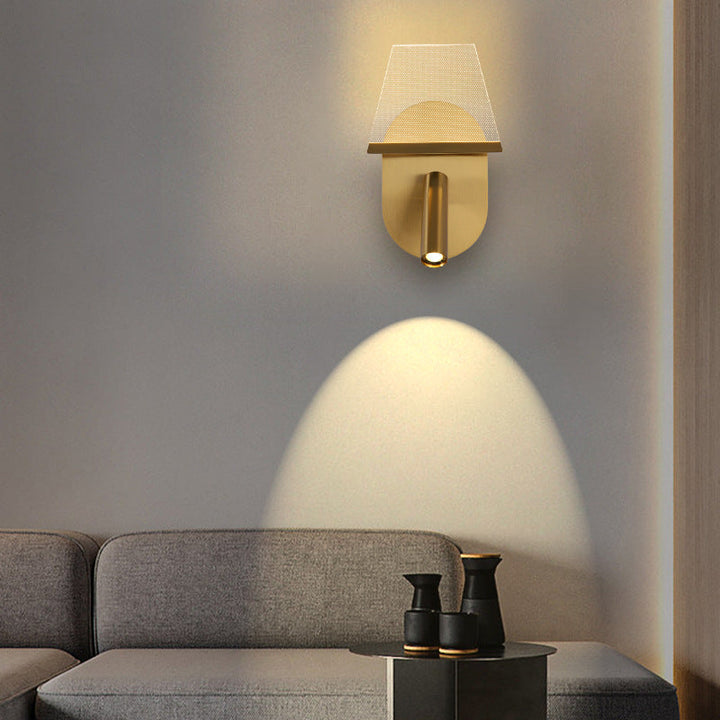 Applique Murale LED en Fer Acrylique Ovale Trapézoïdale Minimaliste Moderne pour Salon 