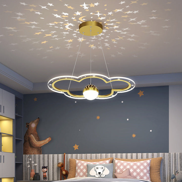 Zeitgenössische kreative Sternenreflexion Wolken Acryl Ring LED Kronleuchter für Wohnzimmer 