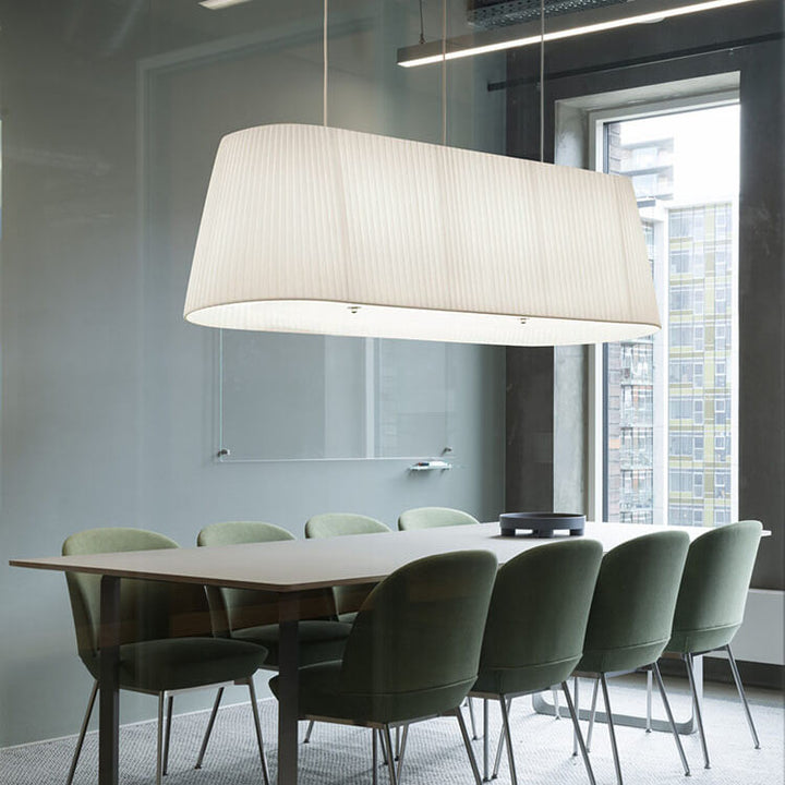 Lustre à îlot à 4 lumières avec anneau en tissu minimaliste nordique 