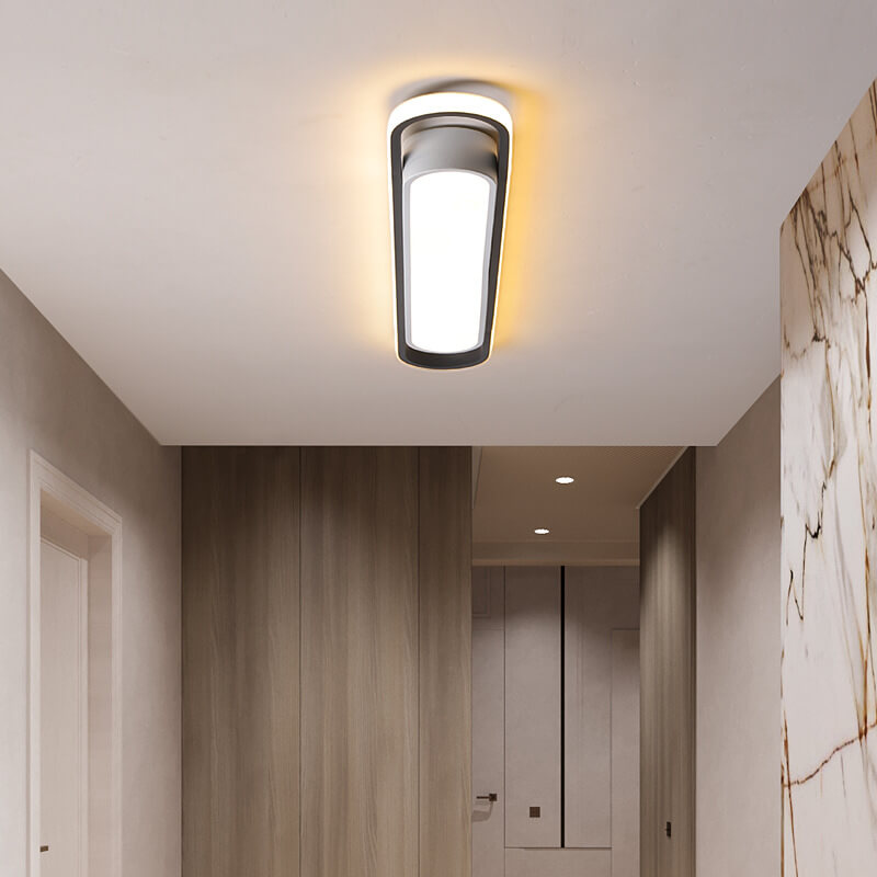 Modern Nordic Geometric Rectangular Acrylic Iron LED Flush Mount Ceiling Light