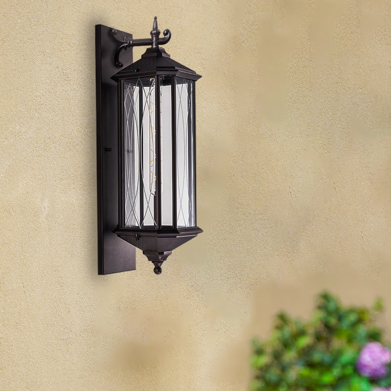 European Wrought Iron Outdoor Waterproof 1-Light Wall Sconce Lamp