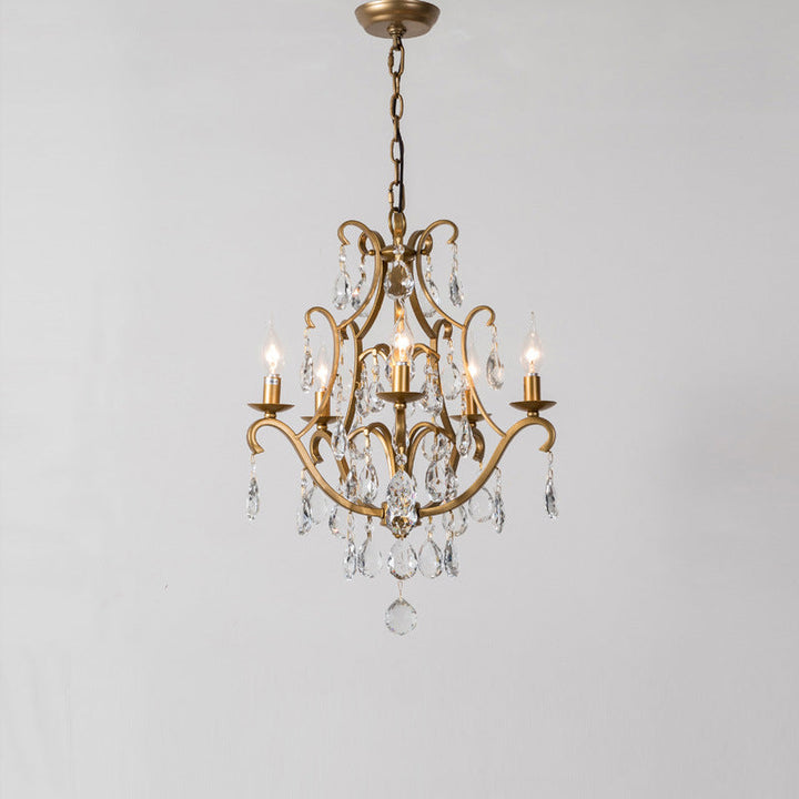 Chandelier traditionnel français avec cadre rond en cristal et fer, 5/9/12 lumières pour salon 