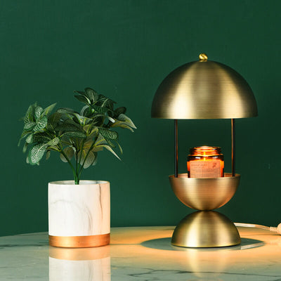 Industrial Brass Color Dome Metal 1-Light Melting Wax Table Lamp