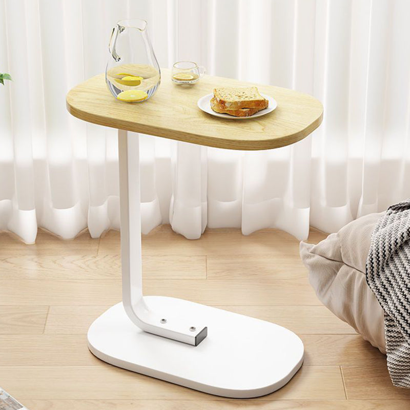 Traditioneller Vintage-Holzmaserungsdichteplatte C-förmiger Beistelltisch für Wohnzimmer 