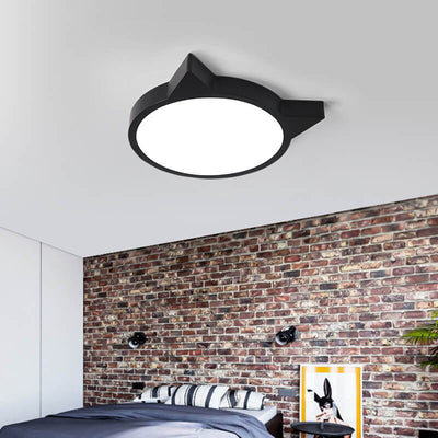 Nordic Macaron Cat Design LED Kids Flush Mount Ceiling Light