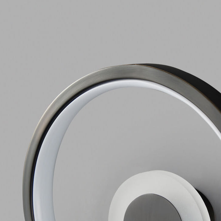 Aplique de pared LED con anillo circular geométrico de acrílico y cobre nórdico moderno 