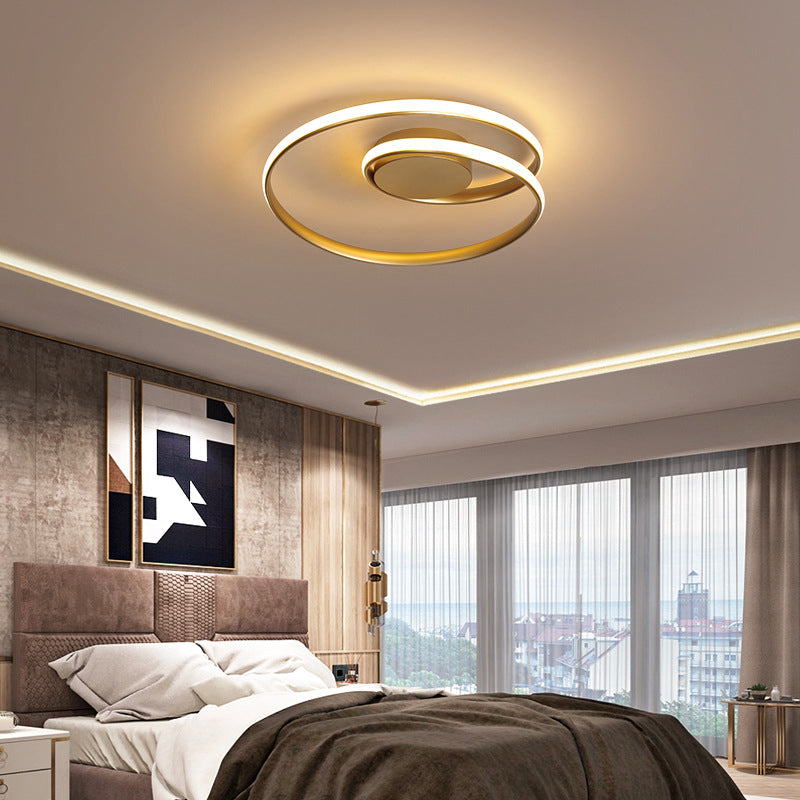 Moderna lámpara de techo empotrada LED redonda minimalista de silicona y aluminio para sala de estar 