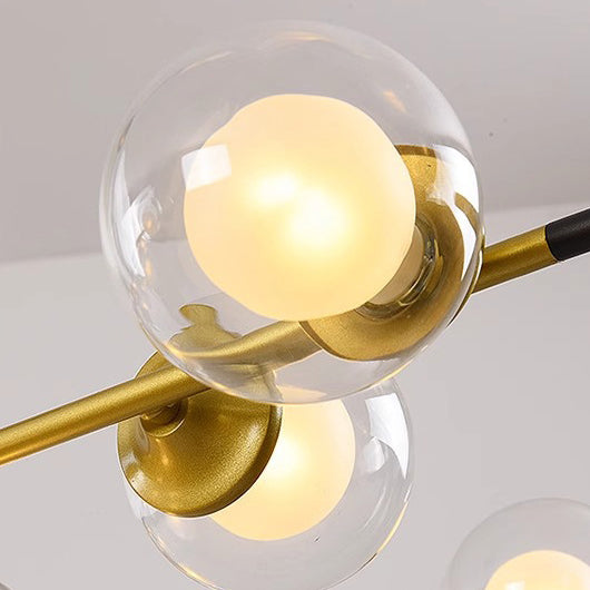 Moderner Mid-Century Eisenglas Magic Bean 7-Licht Inselleuchter Kronleuchter für Esszimmer 
