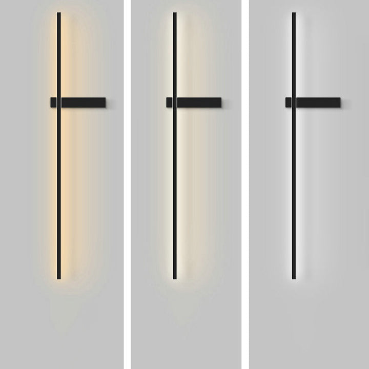 Lampe murale LED en silicone et cuivre à ligne droite minimaliste moderne pour salon 
