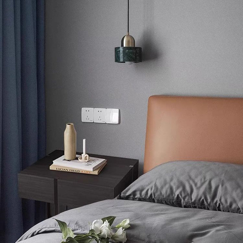 Table de chevet moderne en bois massif et acier inoxydable rectangulaire avec 2 tiroirs pour chambre à coucher 
