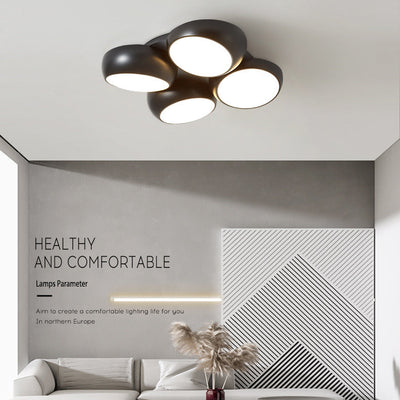 Luz de techo LED empotrada redonda de combinación minimalista moderna de hierro y plástico para sala de estar 