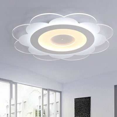 Modern Minimalist Floral Iron Acrylic LED Flush Mount Ceiling Light