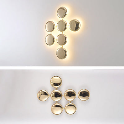Contemporary Luxury Titanium Round Circle 10/14/24 Light Wall Sconce Lamp For Hallway