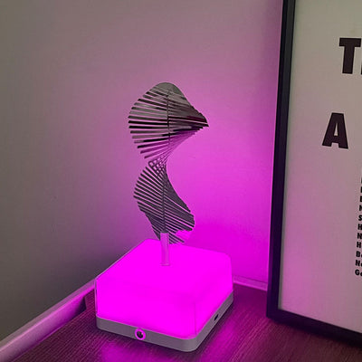 Modern Art Deco Stainless Steel ABS Cubic Base Multishape Rechargeable USB LED Table Lamp Night Light For Bedside