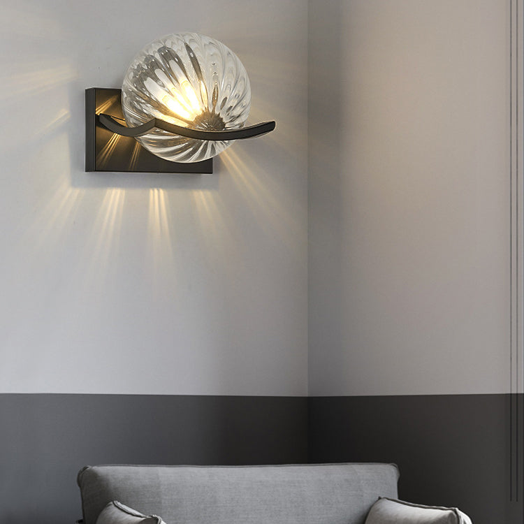Moderne Einfachheit Eisen Wasser Muster Glas Ball Schatten 1-Licht Wand Leuchte Lampe Für Schlafzimmer 
