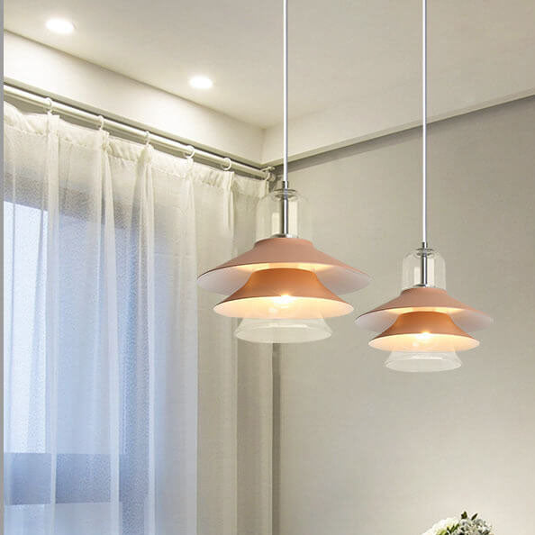Nordic Minimalist Multi-Layer Cone Glass Hardware 1-Light Pendant Light