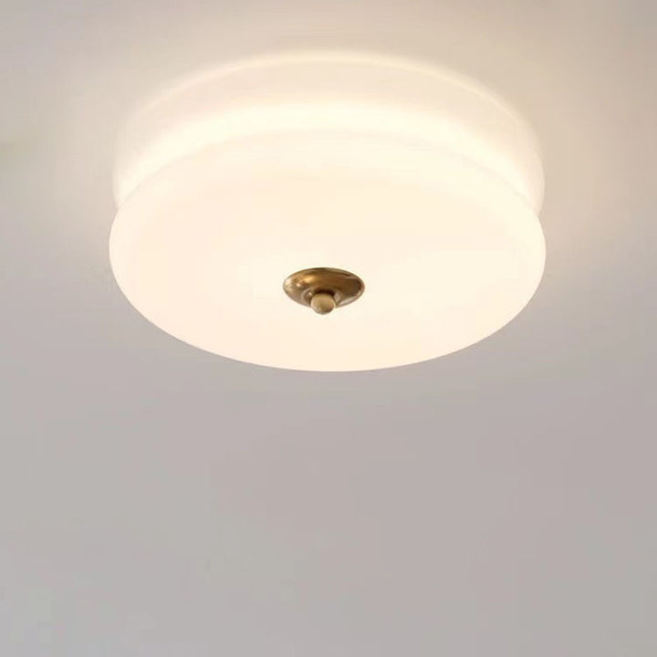 Luz de techo LED empotrada redonda de hierro y vidrio minimalista moderna para sala de estar 