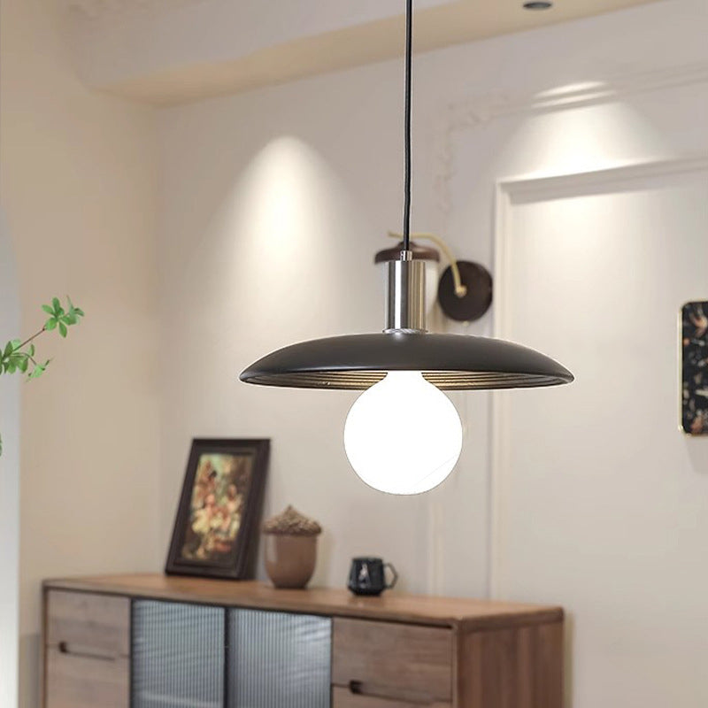 Lampe suspendue 1 lumière en forme de soucoupe volante en bois japonais traditionnel pour salon 