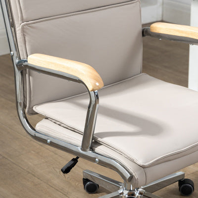 Moderner minimalistischer quadratischer gepolsterter PU-Leder-Schreibtischstuhl aus Edelstahl mit Rückenlehne und Armlehne für das Home Office 