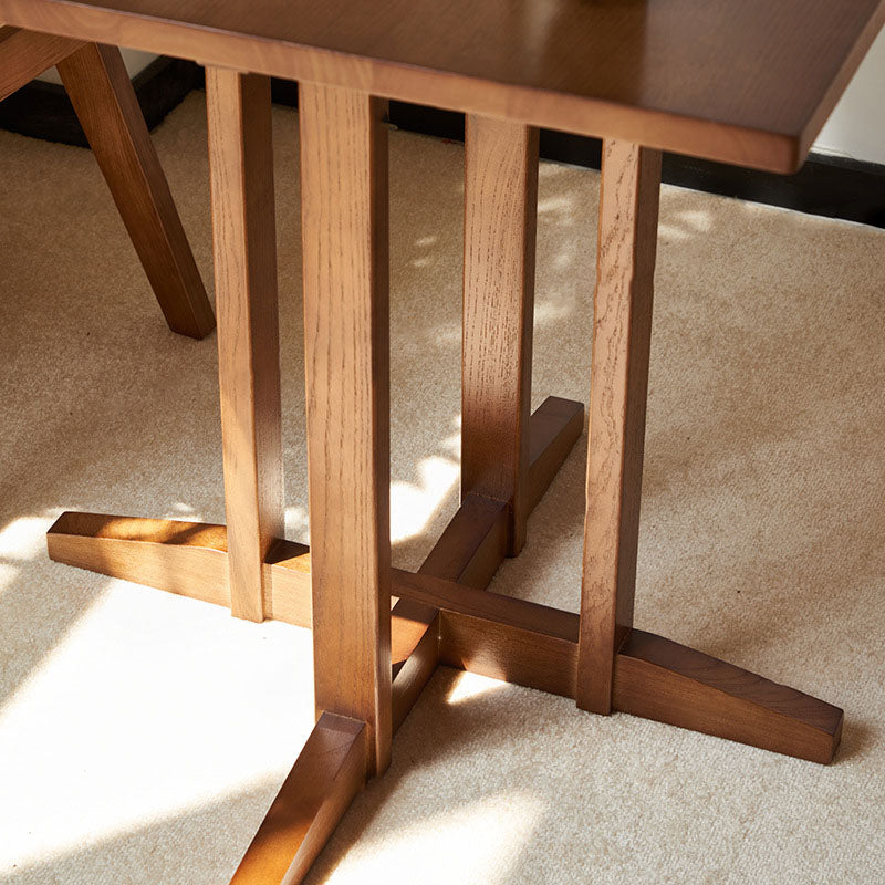 Table basse carrée croisée en bois minimaliste moderne pour salon 