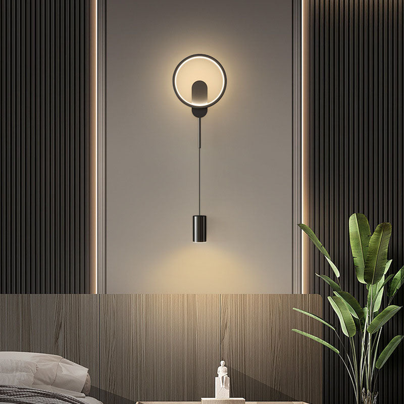 Moderne Luxus Wandlampe aus Schmiedeeisen und Acrylzylinder mit LED für das Wohnzimmer 