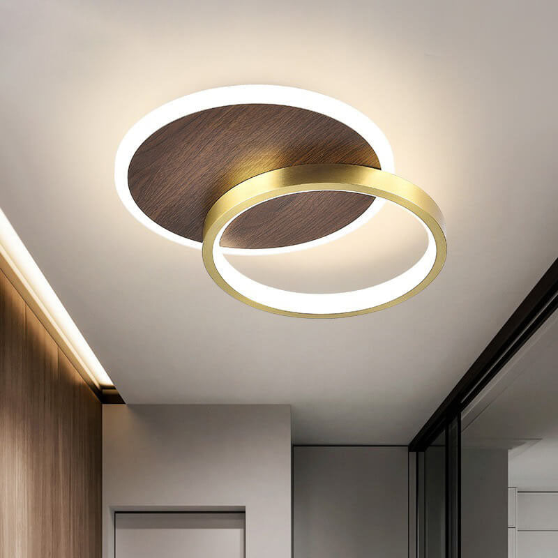 Lumière de Plafond Semi-Encastrée LED Carrée Circulaire en Aluminium Minimaliste Moderne 