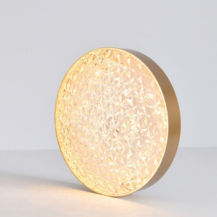 Modern Light Luxury Simple Wrought Iron Round LED Flush Mount Ceiling Light