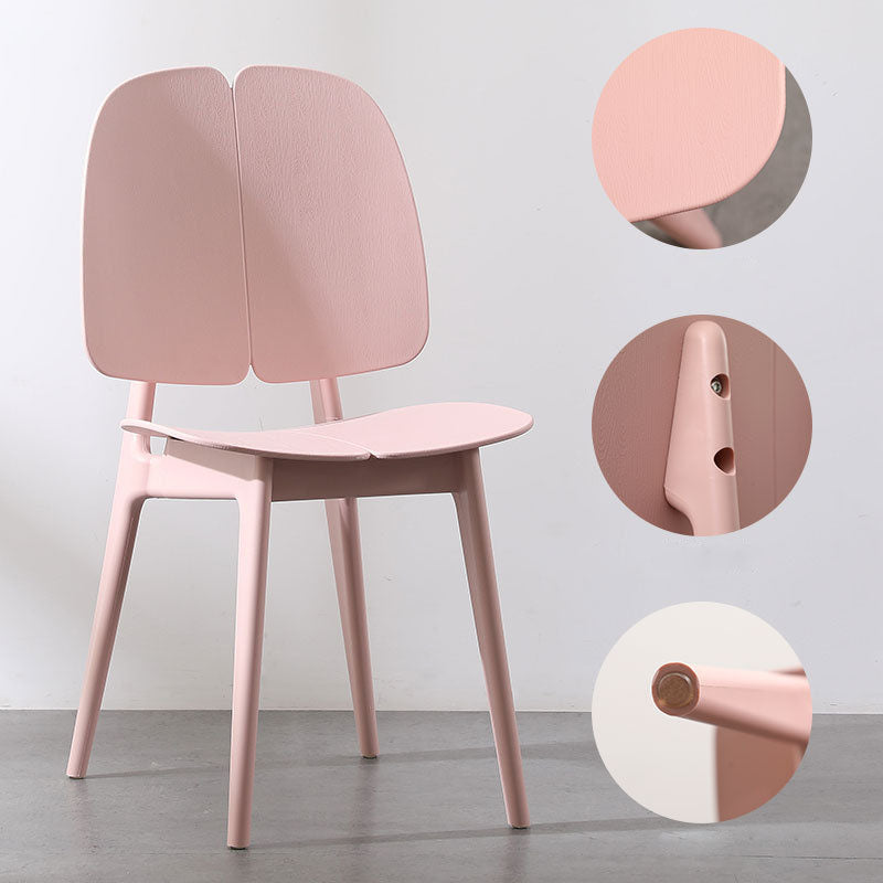 Chaise de salle à manger carrée en plastique et métal scandinave contemporain avec dossier pour salle à manger 