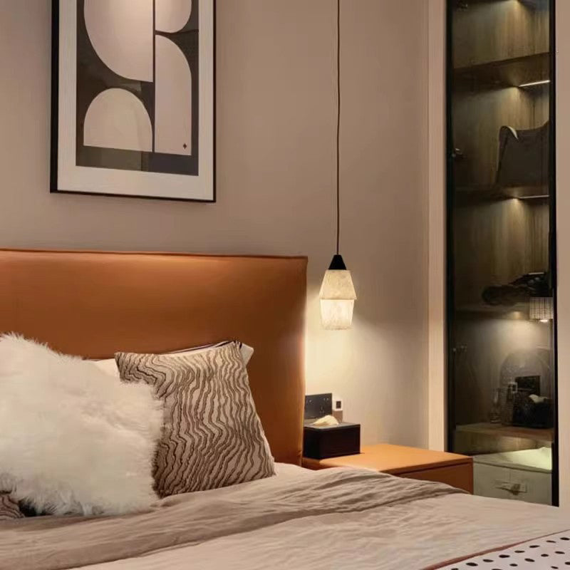 Moderne minimalistische Zylinder Kupfer Marmor 1-Licht Pendelleuchte für Schlafzimmer 
