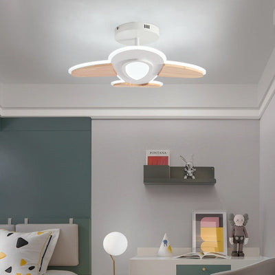 Modern Art Deco Airplane Shaped Acrylic Iron LED Semi-Flush Mount Ceiling Light For Living Room