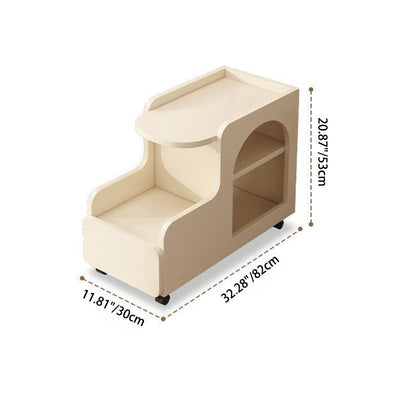 Table d'appoint carrée contemporaine créative en plastique avec plateau en panneau artificiel et 1 armoire pour salon 