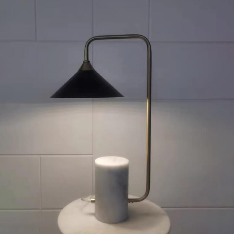 Modern Minimalist Column Marble Iron 1-Light Table Lamp