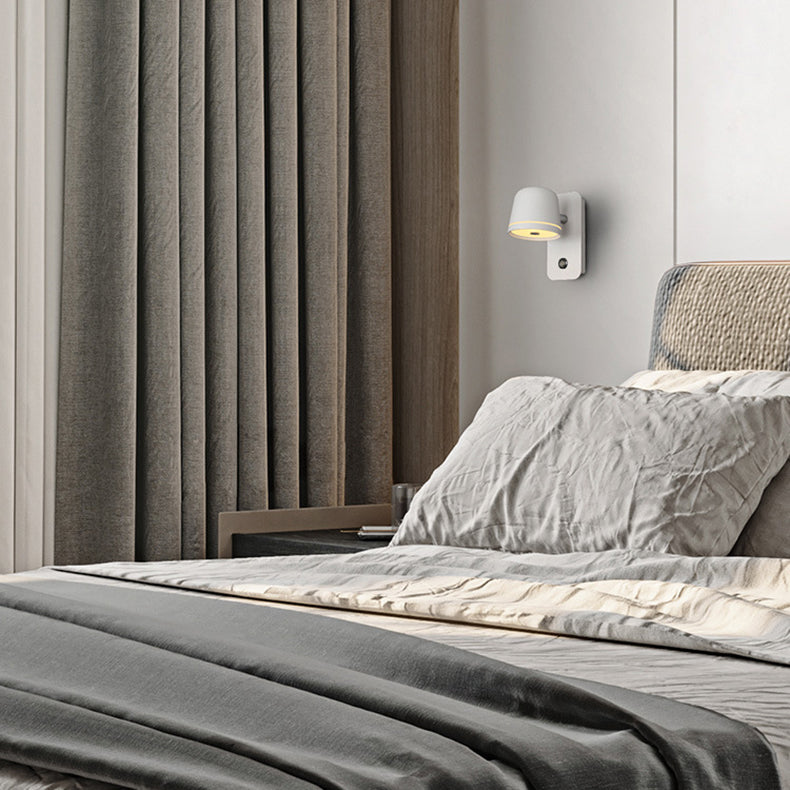 Lámpara de aplique de pared LED de acrílico de metal de aluminio rectangular redonda minimalista moderna para dormitorio 