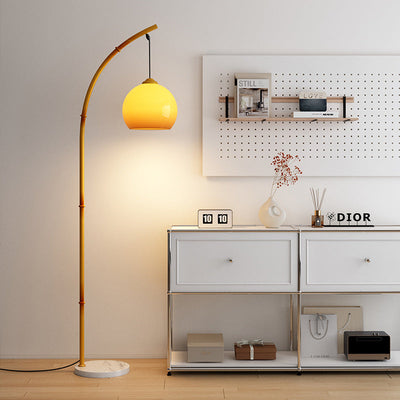Traditionelle Vintage-Stehlampe mit Mondlicht und Glaskugelschirm und Marmorsockel, 1 Licht, fürs Arbeitszimmer 