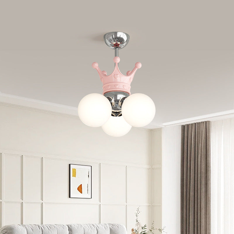 Moderne minimalistische Prinzessin Crown Metall Acryl LED Pendelleuchte für Schlafzimmer 