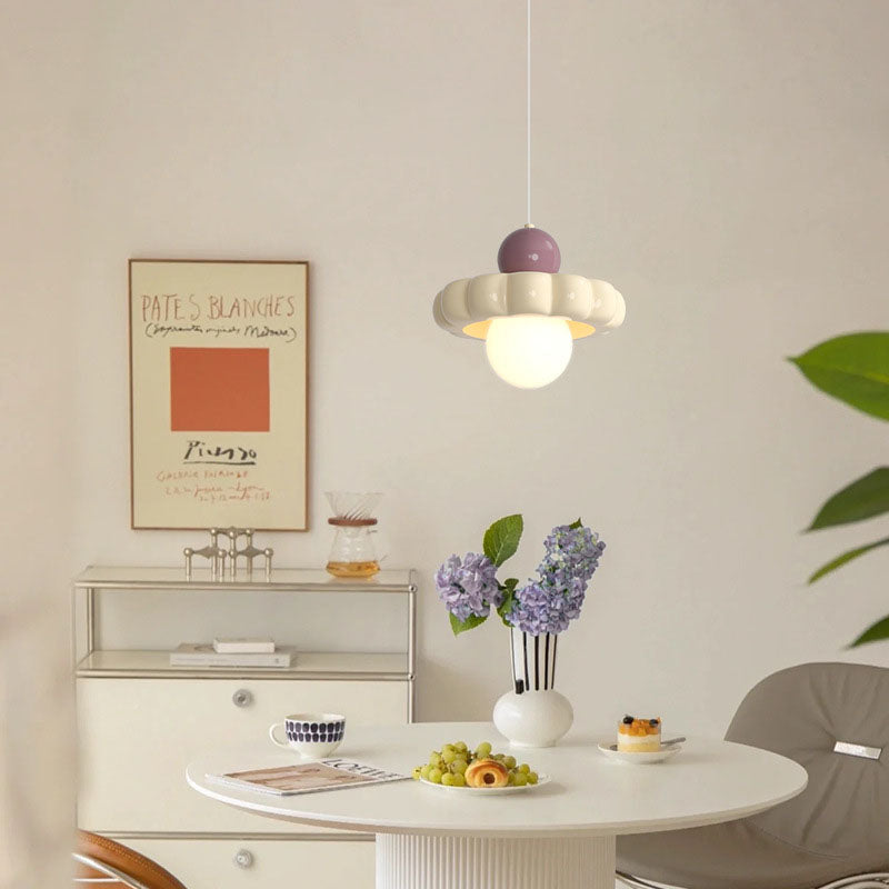Moderno Minimalista Disco Esfera Aluminio Resina PE 1/3 Luz Colgante Para Dormitorio 