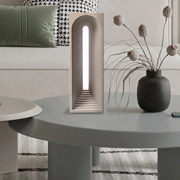 Moderne minimalistische rechteckige Zement-USB-LED-Tischlampe 