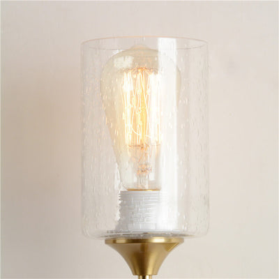 Nordic Vintage Cup Shade Water Pattern Glass Straight 1-Light Wall Sconce Lamp