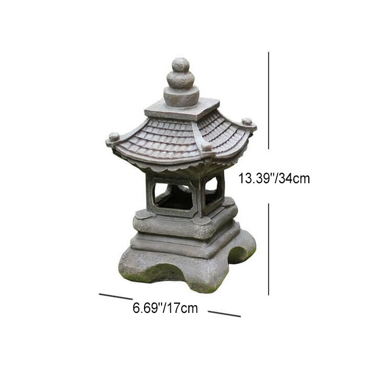 Japanische Zen Solar wasserdichte Pagoda Stein LED Outdoor Garten Dekoration Landschaftslicht 