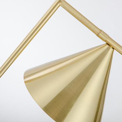 Moderne minimalistische lange Kegel Hardware 1-Licht Tischlampe für Schlafzimmer 