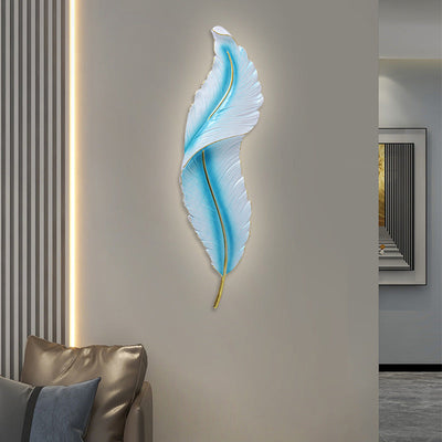 Zeitgenössische kreative Harz Nachahmung Pfau Feder LED wasserdichte Wandleuchte Lampe für Wohnzimmer 