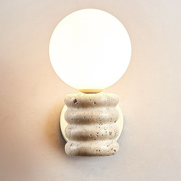 Modern Cream Style Creative Glass Sphere 1-Light Wall Sconce Lamp