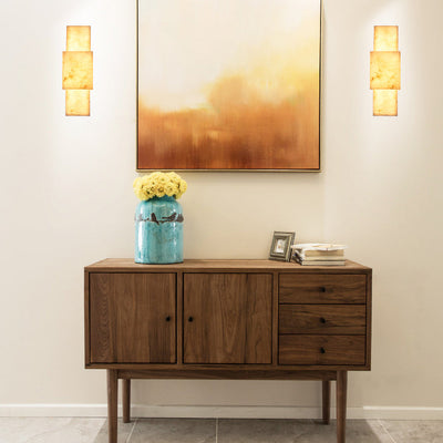 Moderne minimalistische rechteckige Metall Marmor LED Wandleuchte Lampe für Wohnzimmer 